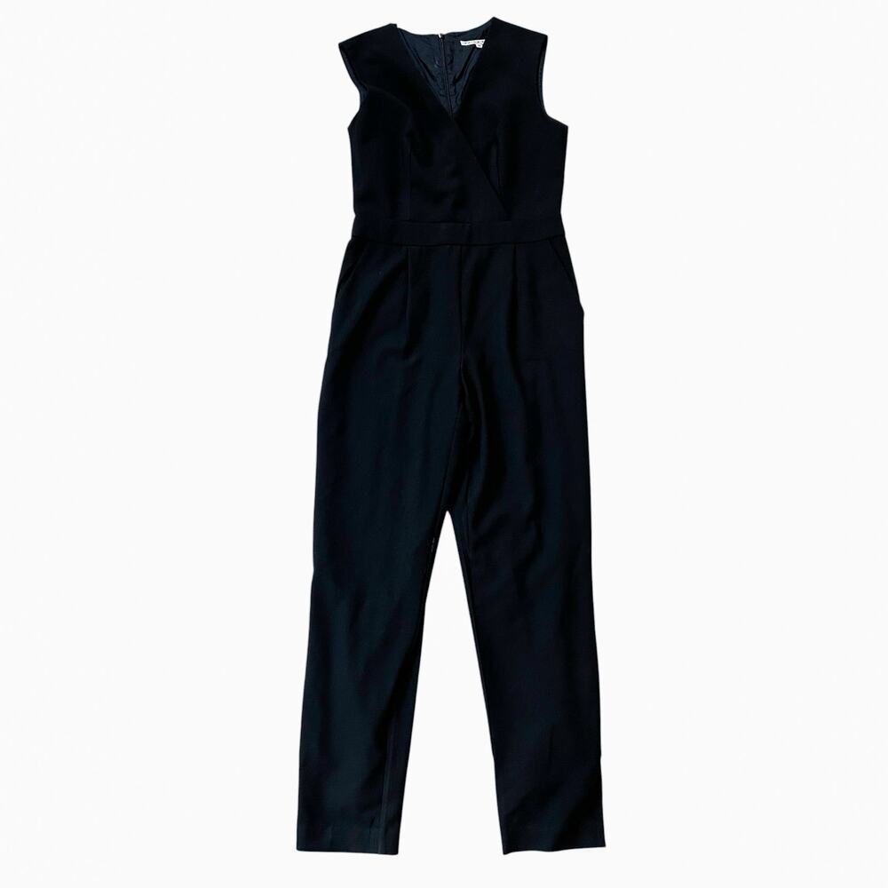 Trina Turk Women's Jumpsuit Size 6 Black "Lindsay" Pleated Minimalist Chic
